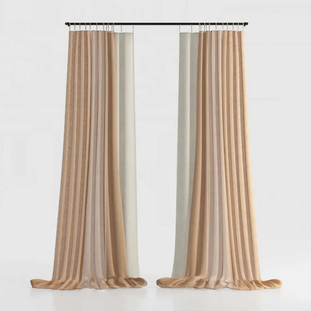 Roslynwood Sand Velvet Curtains Room Darkening for