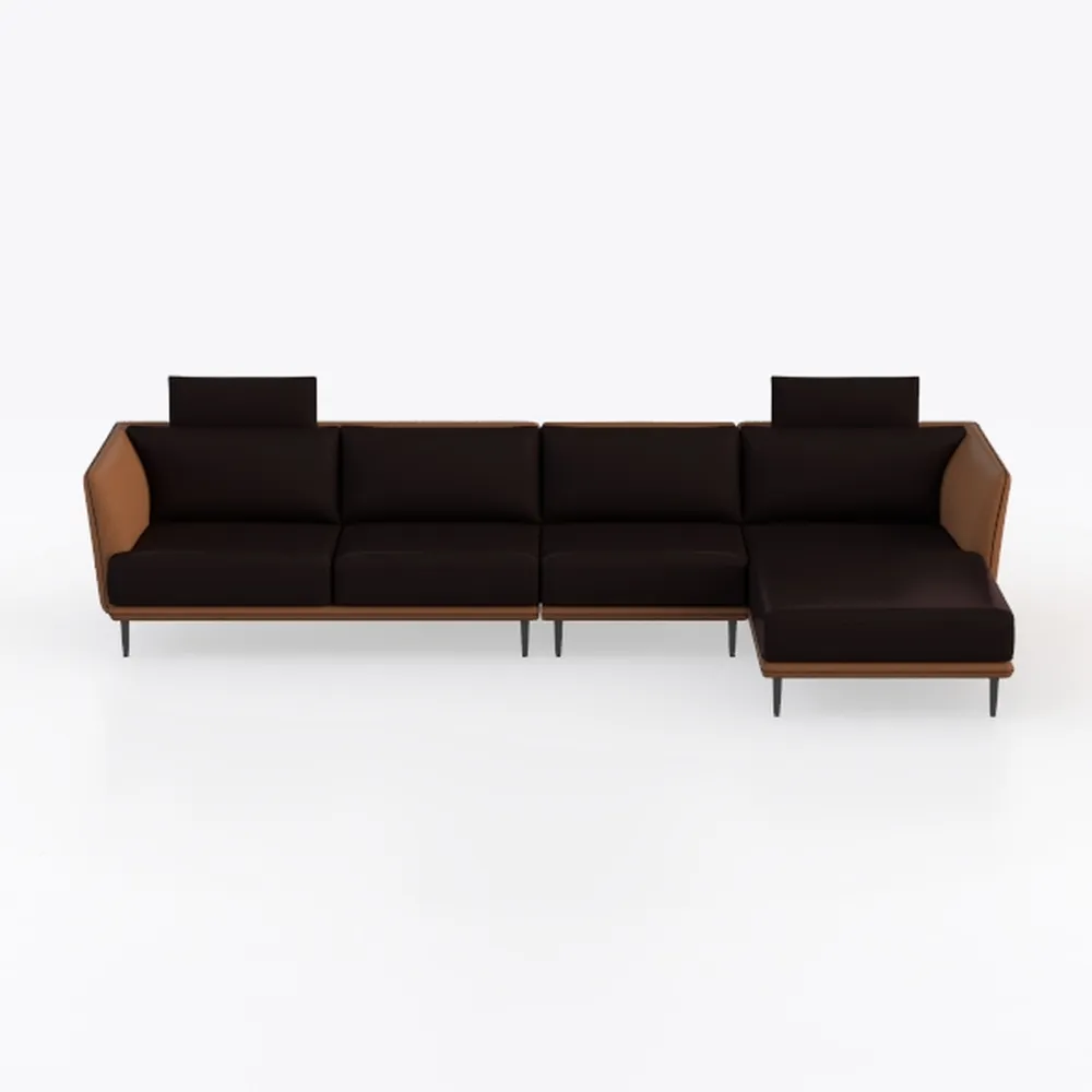 Valletta Italian Nappa Leather L-Shaped Sectional 