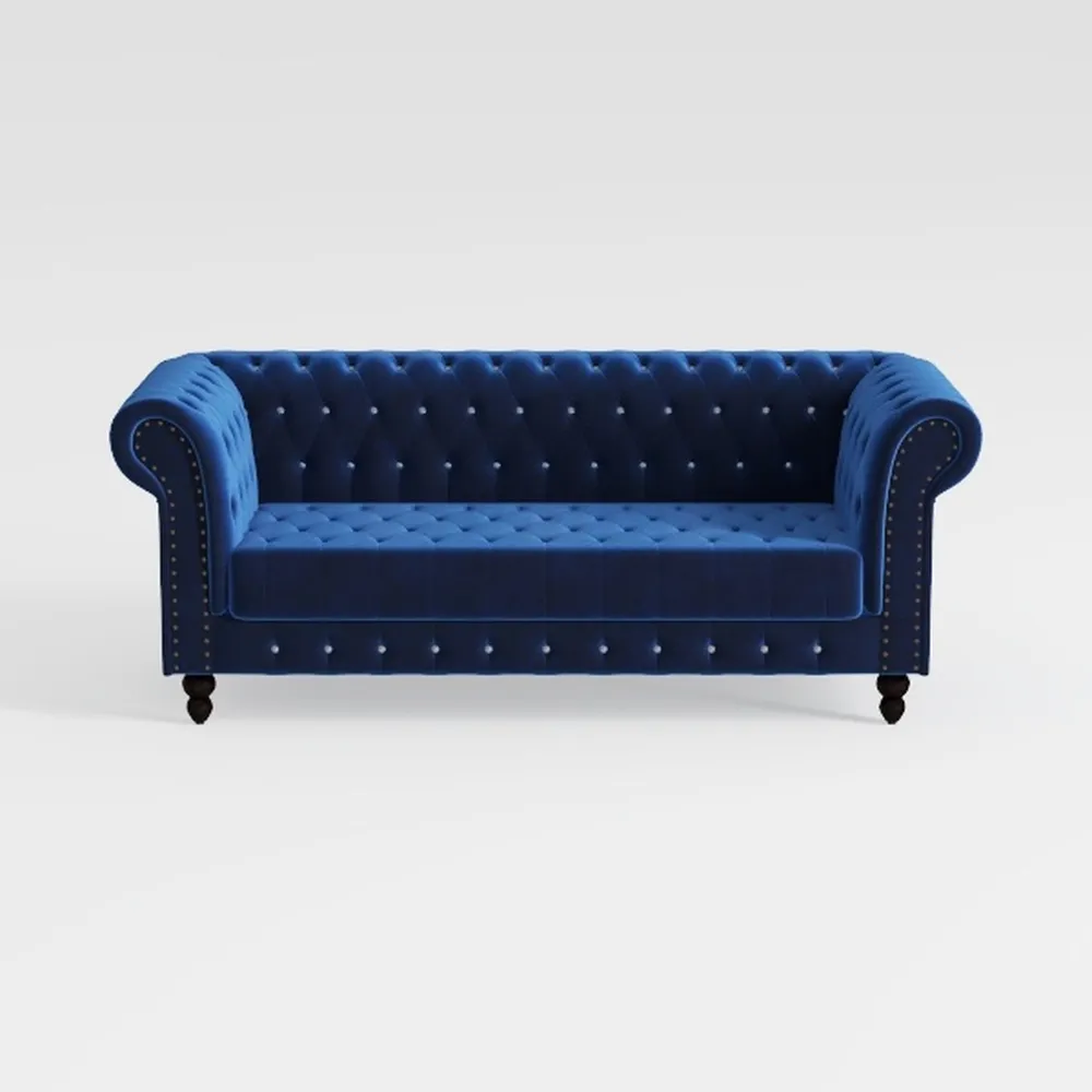 2 Pieces Living Room Set, Velvet Couch