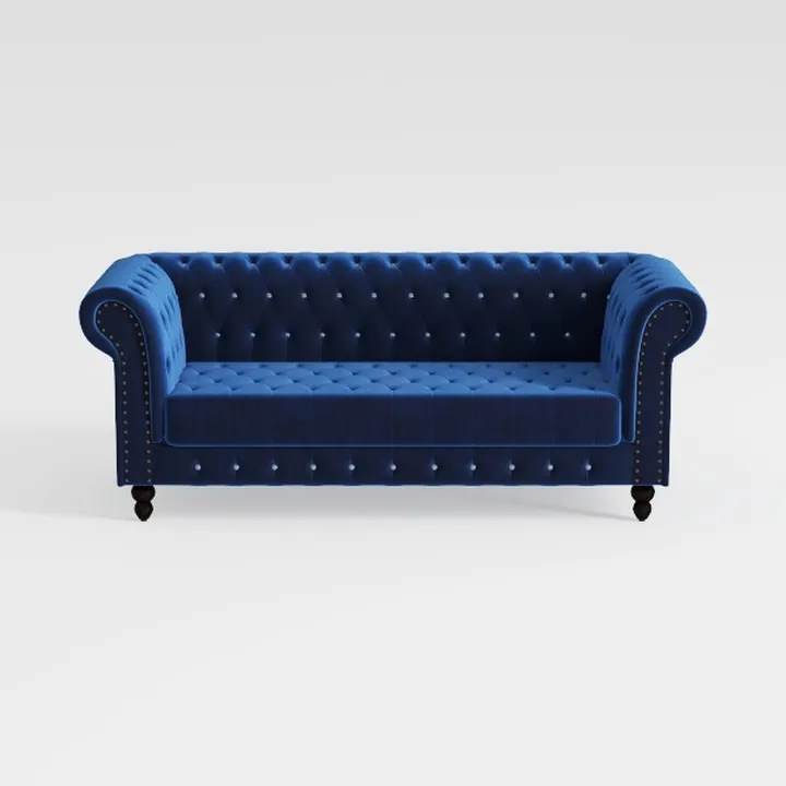 2 Pieces Living Room Set, Velvet Couch