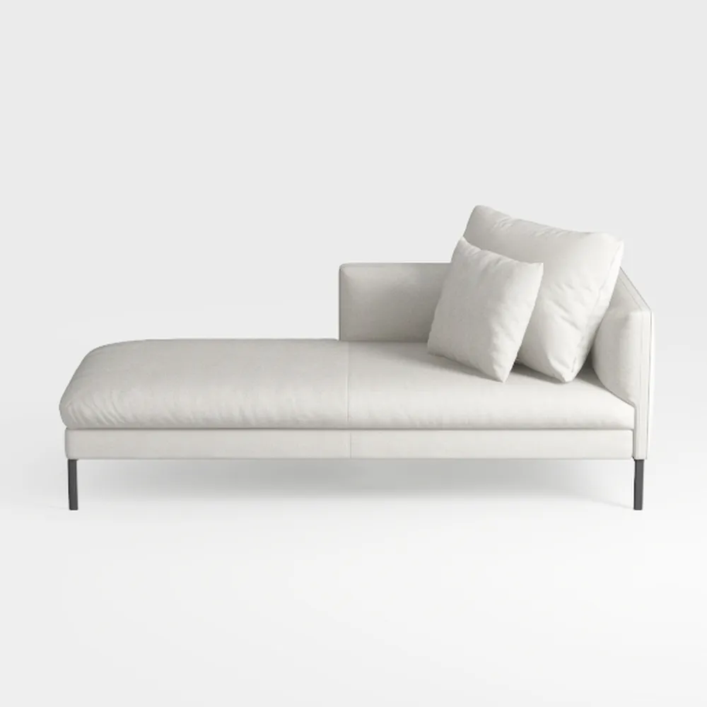 Nirvaer Elegant Ivory Sofa Chaise for Cozy Living,