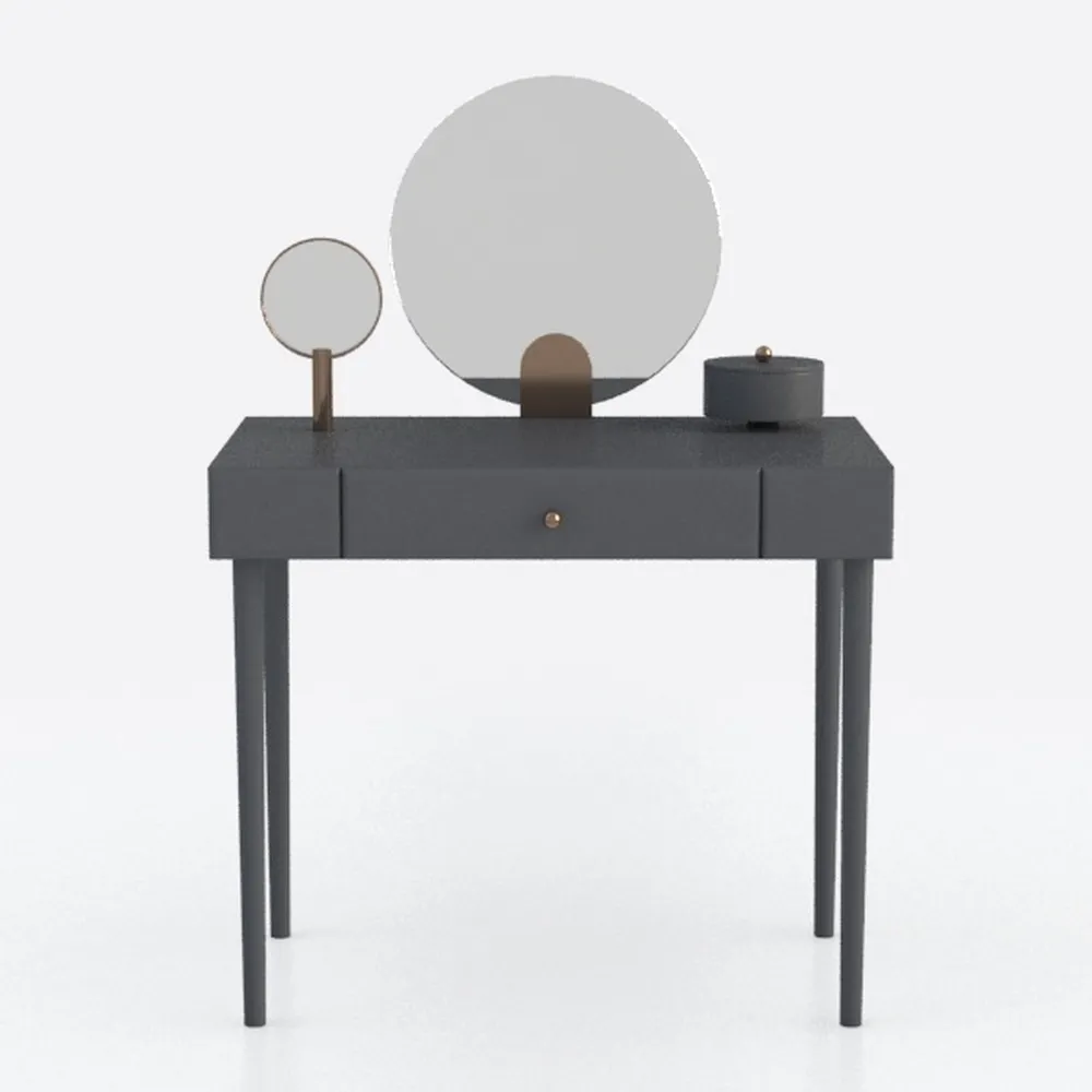 FUNKOCO Black Small Writing Desk with Drawers, 40 