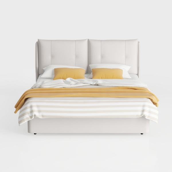 SOFTSEA Queen Size Boucle Bed Frame, Upholstered P