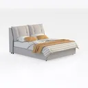 SOFTSEA Queen Size Boucle Bed Frame, Upholstered P Right 45 Degree View