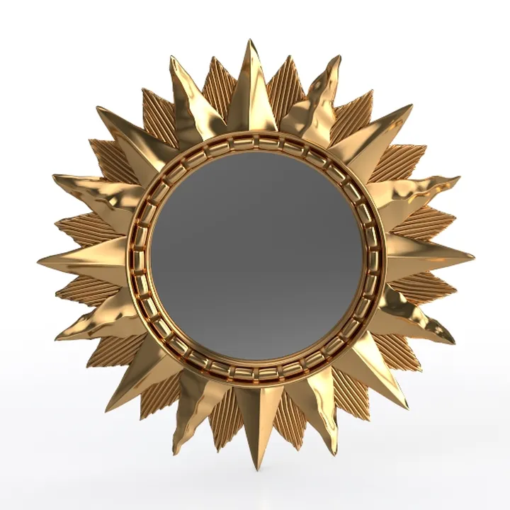 MCDFL Sun Mirror Gold Round Decorative Wall Sunburst Mirrors Home Decoration Accessories Vintage Boho Decor Room Bath Ornaments