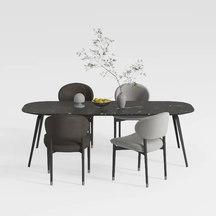 18 in. Gray Faux Leather Upholstered Dining Chairs