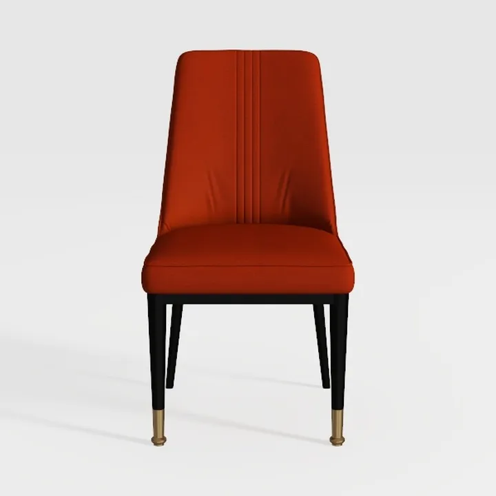 Mid Century Modern PU Leather Dining Chairs Metal