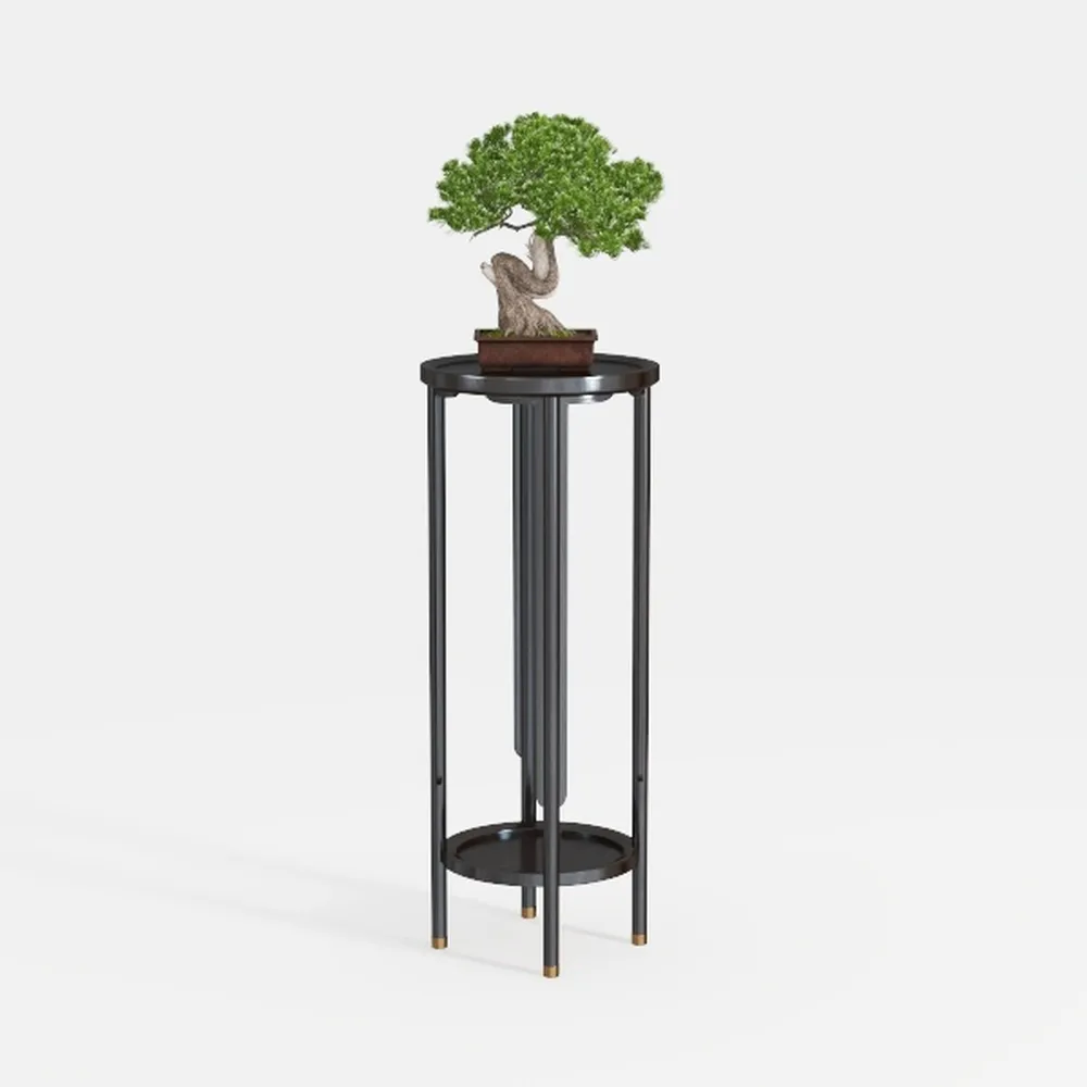 HollyHOME Small Round Metal Waterproof End Table, 