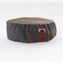 Cartoon Fabric Hippo Round Pouf Ottoman Cute Kids Friendly 3D Model Right 45 Degree View