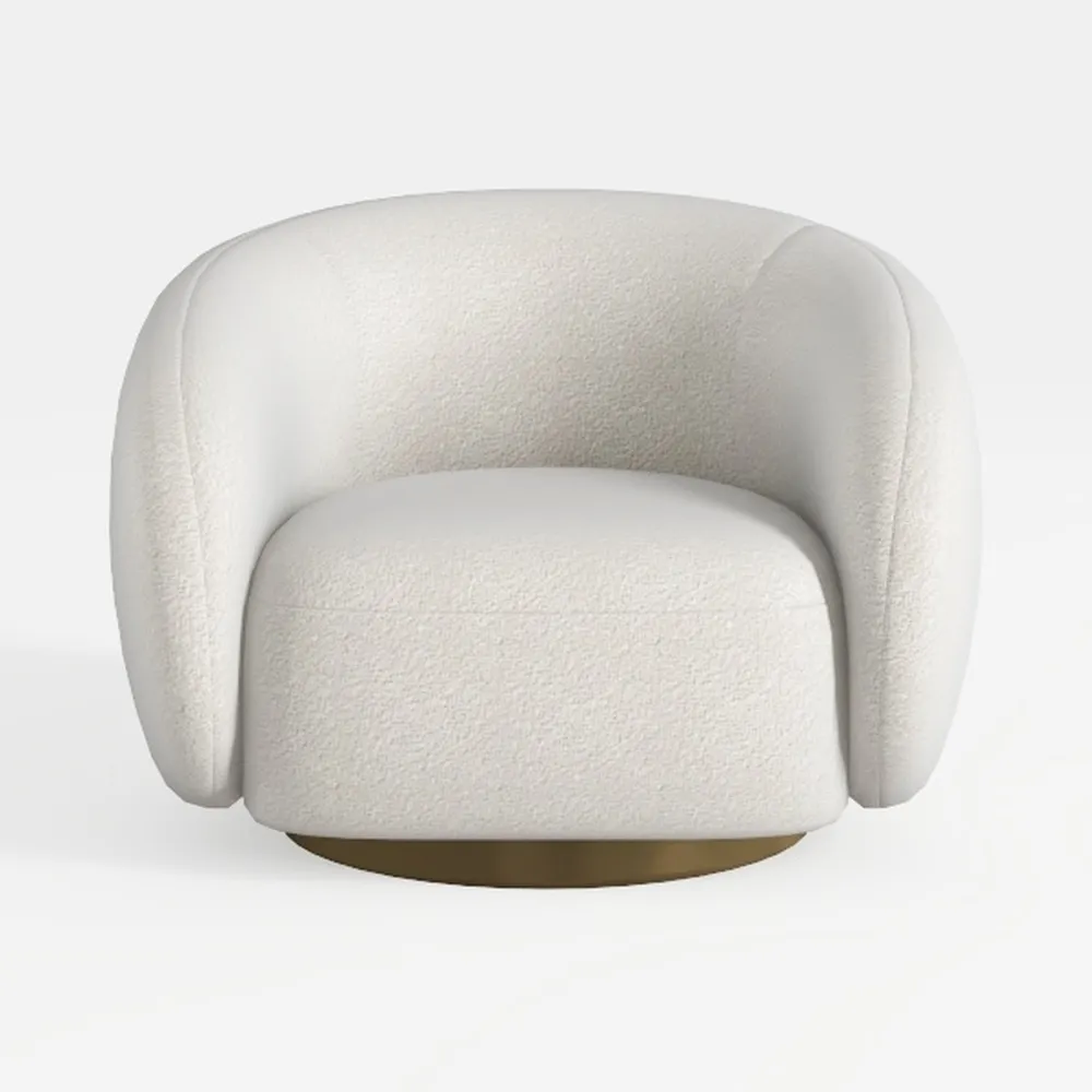 Bonzy Home Swivel Barrel Chair, Velvet Accent