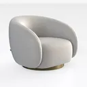 Bonzy Home Swivel Barrel Chair, Velvet Accent Right 45 Degree View