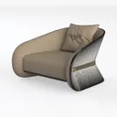 Poltrona da salotto in morbido mohair per un comodo relax, con design a sedile, colore bianco, 85 cm Left 45 Degree View