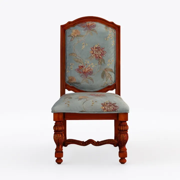 DRW Set di 2 poltrone in legno e poliestere in blu e marrone 58 x 56 x 69 cm