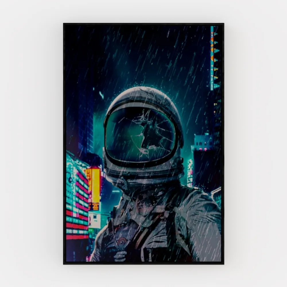 Framed Moonlight Forest Trail Wall Art Celestial