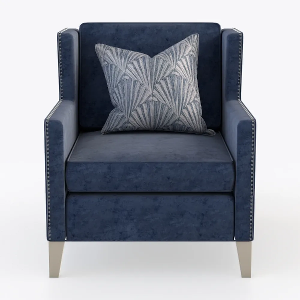 DHAEY Velvet Accent Chair with Solid Frame