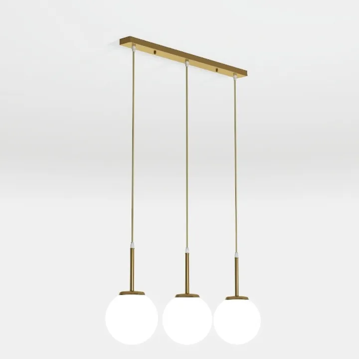 Modern Globe Pendant Light Mid Century Opal Glass