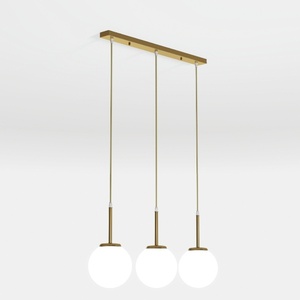 Modern Brass Glass 3 Light Globe Pendant Lamp 3D Model
