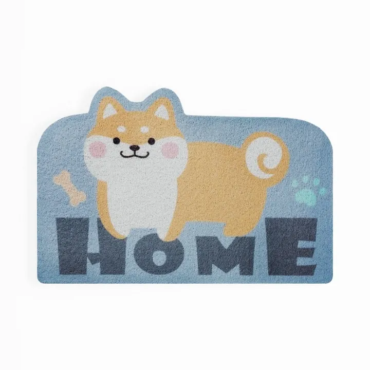 Cute Shiba Inu Printed Cozy Fabric Doormat 3D Model