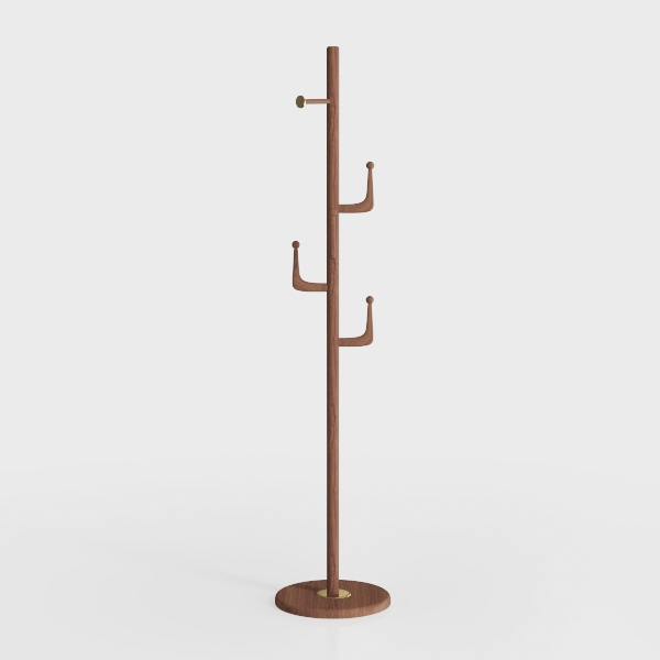 Solid Wood Cactus Coat Rack, Freestanding Coat