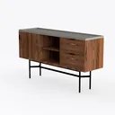 SUPERJARE TV Stand for 55 Inch TV, Entertainment  Left 45 Degree View