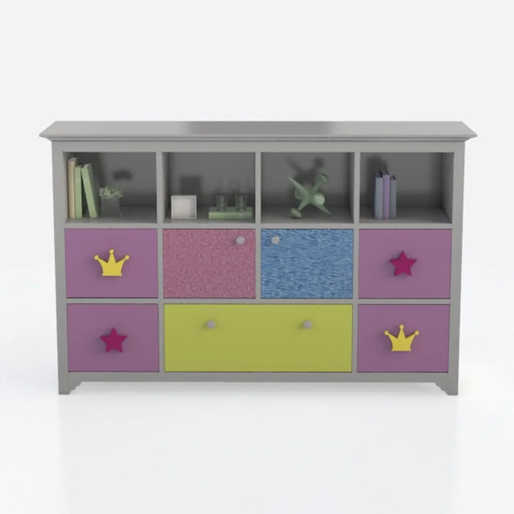 Dresser for Bedroom with 7 Drawers, Purple