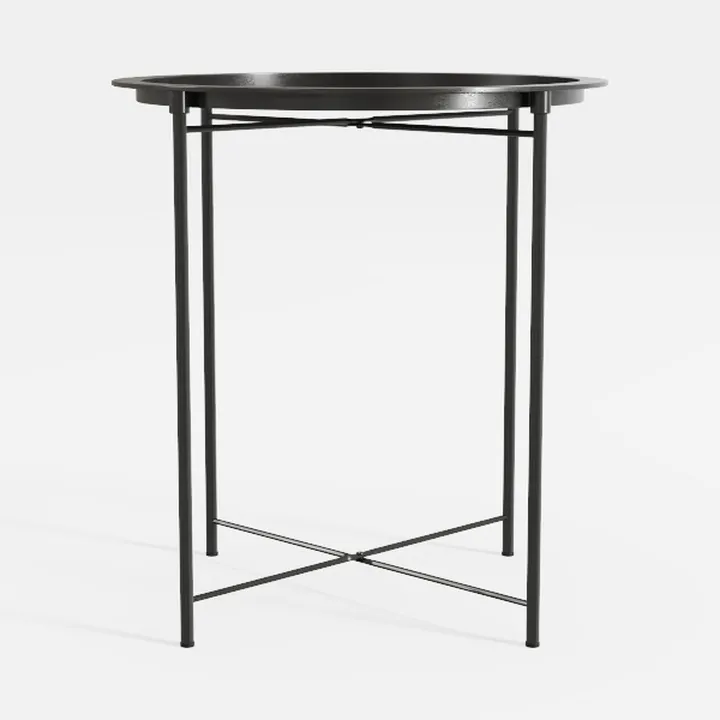 Minimalist Black Metal Round Side Table 3D Model