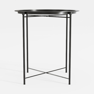Minimalist Black Metal Round Side Table 3D Model