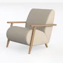 CDCASA Mid-Century Modern Accent Chair with Left 45 Degree View