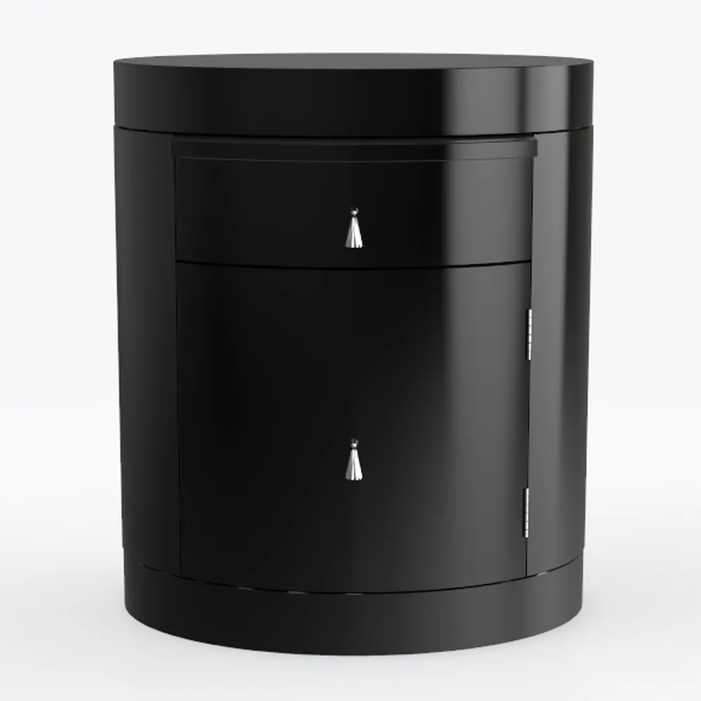 LITTLE TREE End Table Set of 2, Black Wooden Side