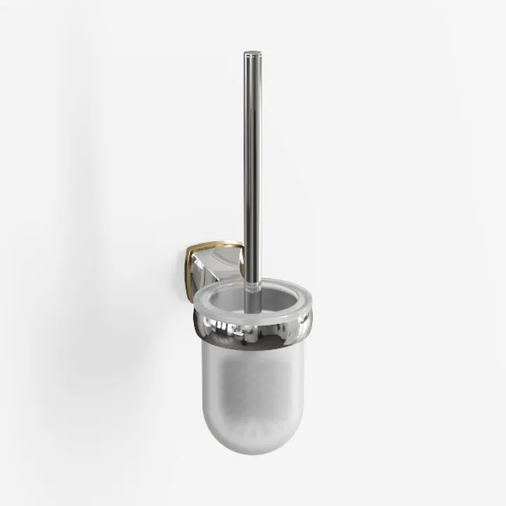 Modern Chrome Brass Wall Mounted Toilet Brush Holder 3D Model