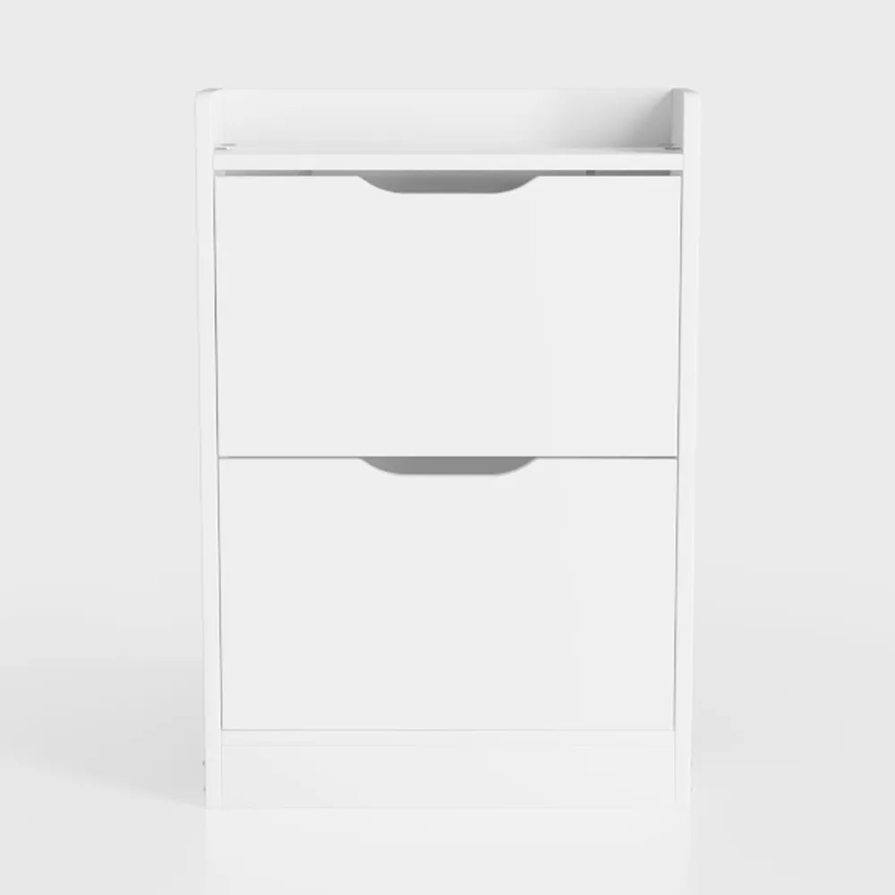2 Drawer File Cabinet with Lock,White Metal Office