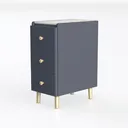 Narrow Nightstand with Drawers, Narrow Side Table Left 45 Degree View