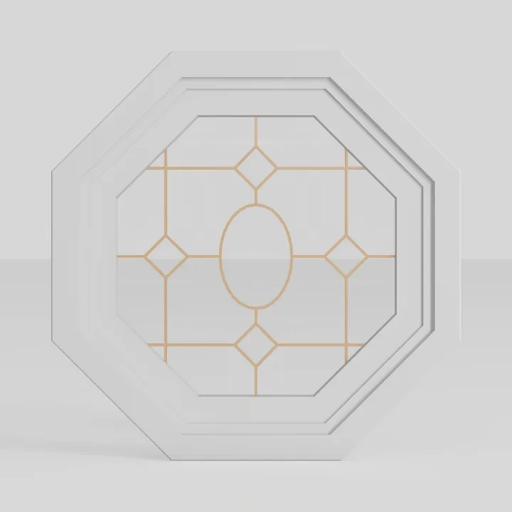 Brass Etched Flower Window