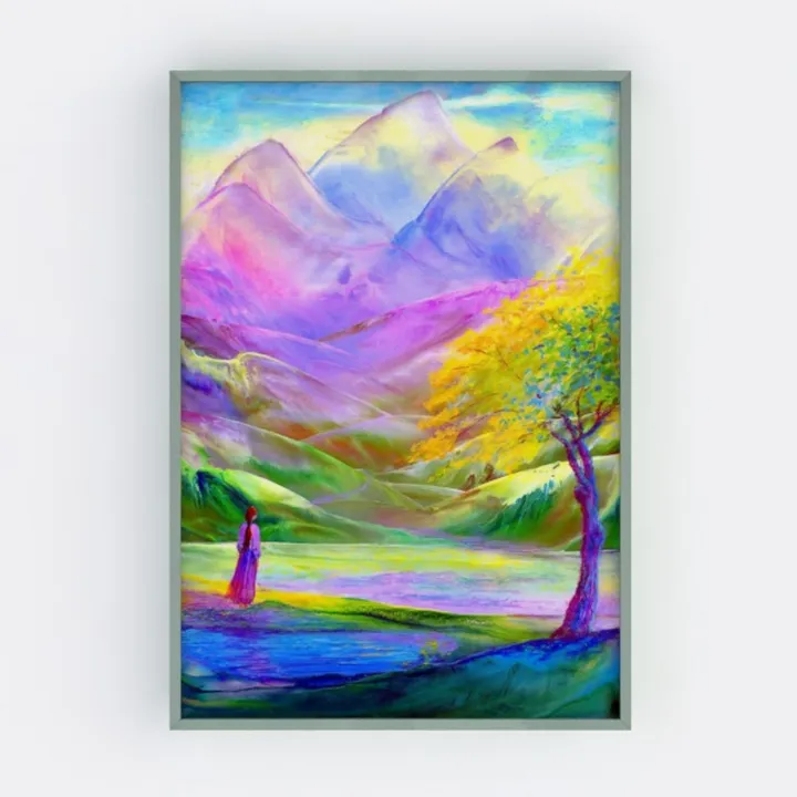 Colorful Oil Painting Style Hummingbird Wall Art