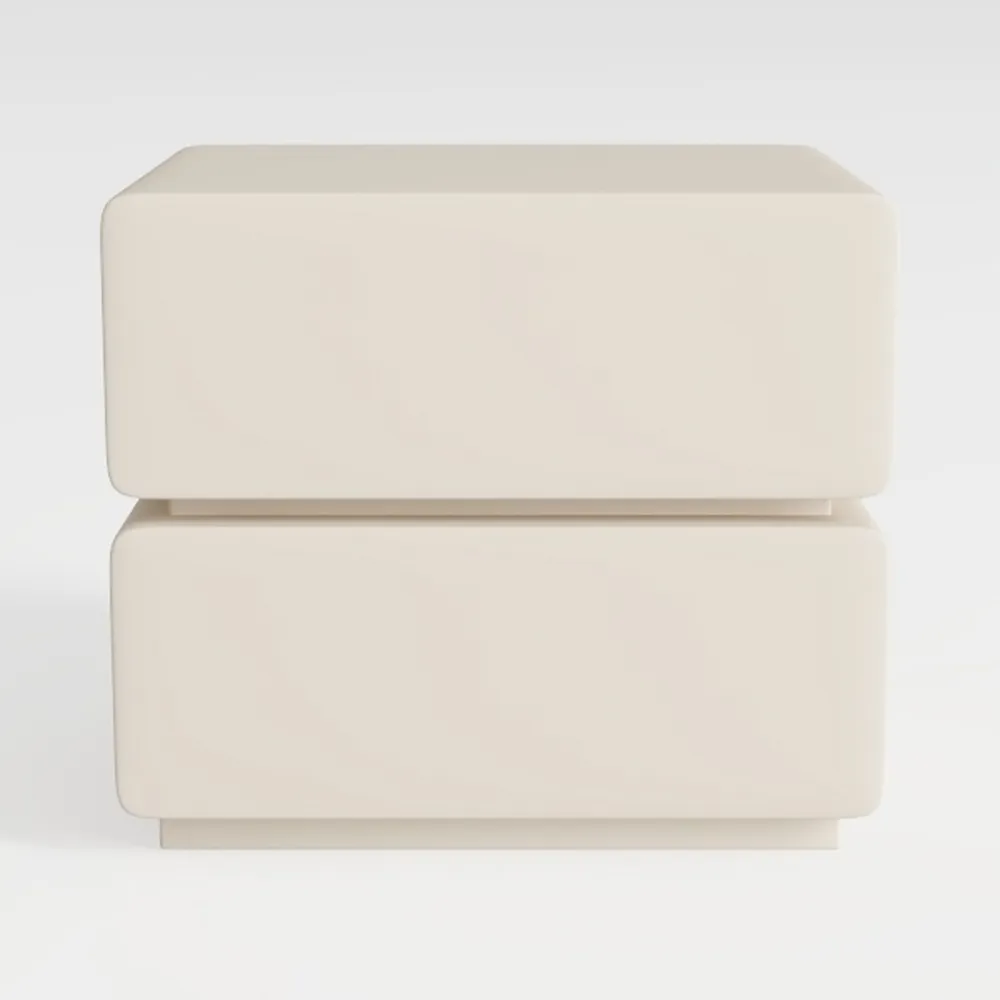 Rotatable Night Stand with Storage Drawers Wood