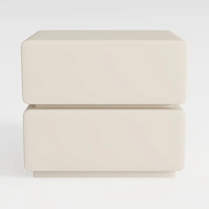 Rotatable Night Stand with Storage Drawers Wood