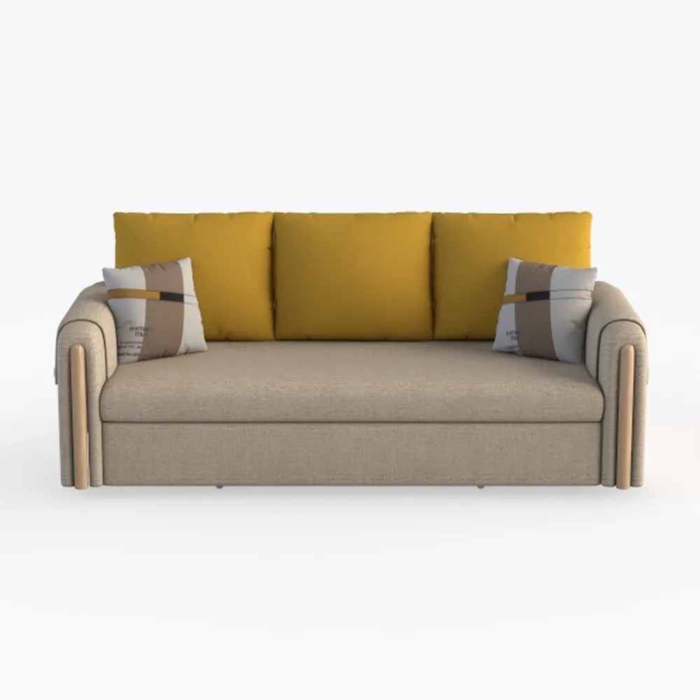 Tennozu Linen Fabric Loveseat Sofa, Convertible Fu