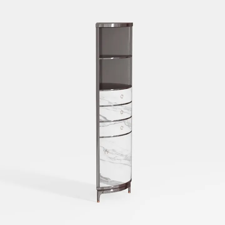 OKD Tall Corner Cabinet, Farmhouse Storage Cabinet