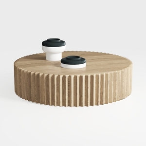 31.5" Round Coffee Table with Large Storage,Modern