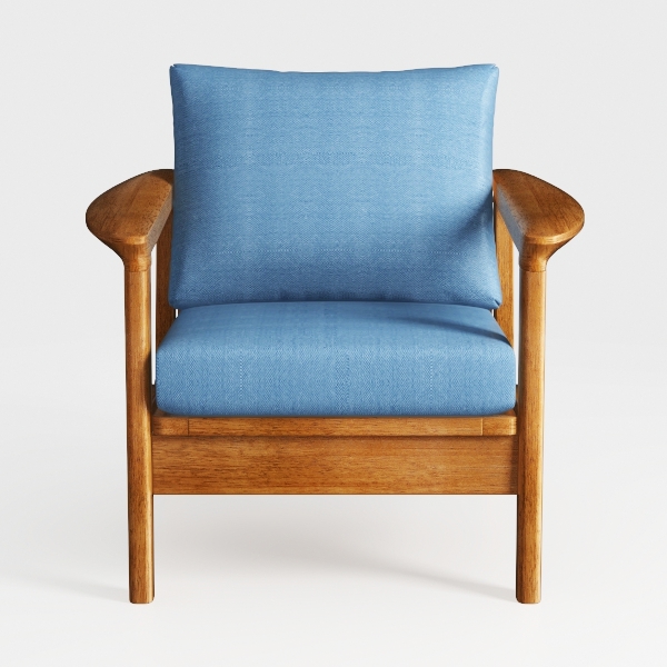 Bonnlo LinenTeal Mid Century Modern Accent Chair
