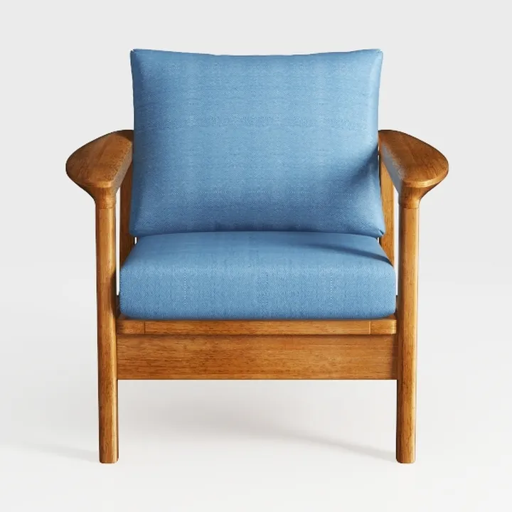 Bonnlo LinenTeal Mid Century Modern Accent Chair
