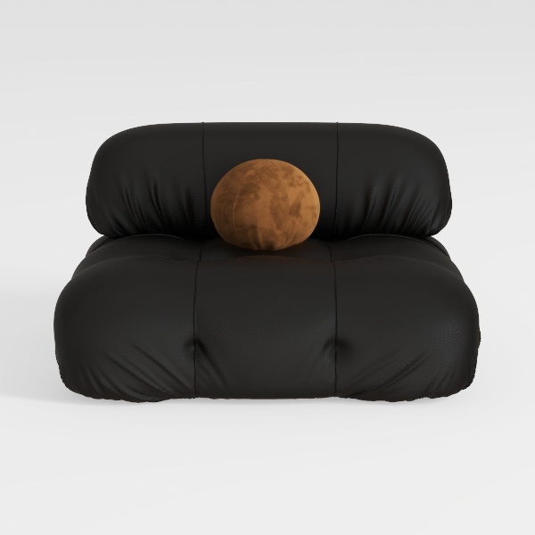 Poltrona lounge in morbido mohair beige orsacchiotto pigro poltrona caminetto Love Seat sedia da pavimento con nero 75 cm dimensioni accogliente ed elegante opzione di seduta per arredamento casa