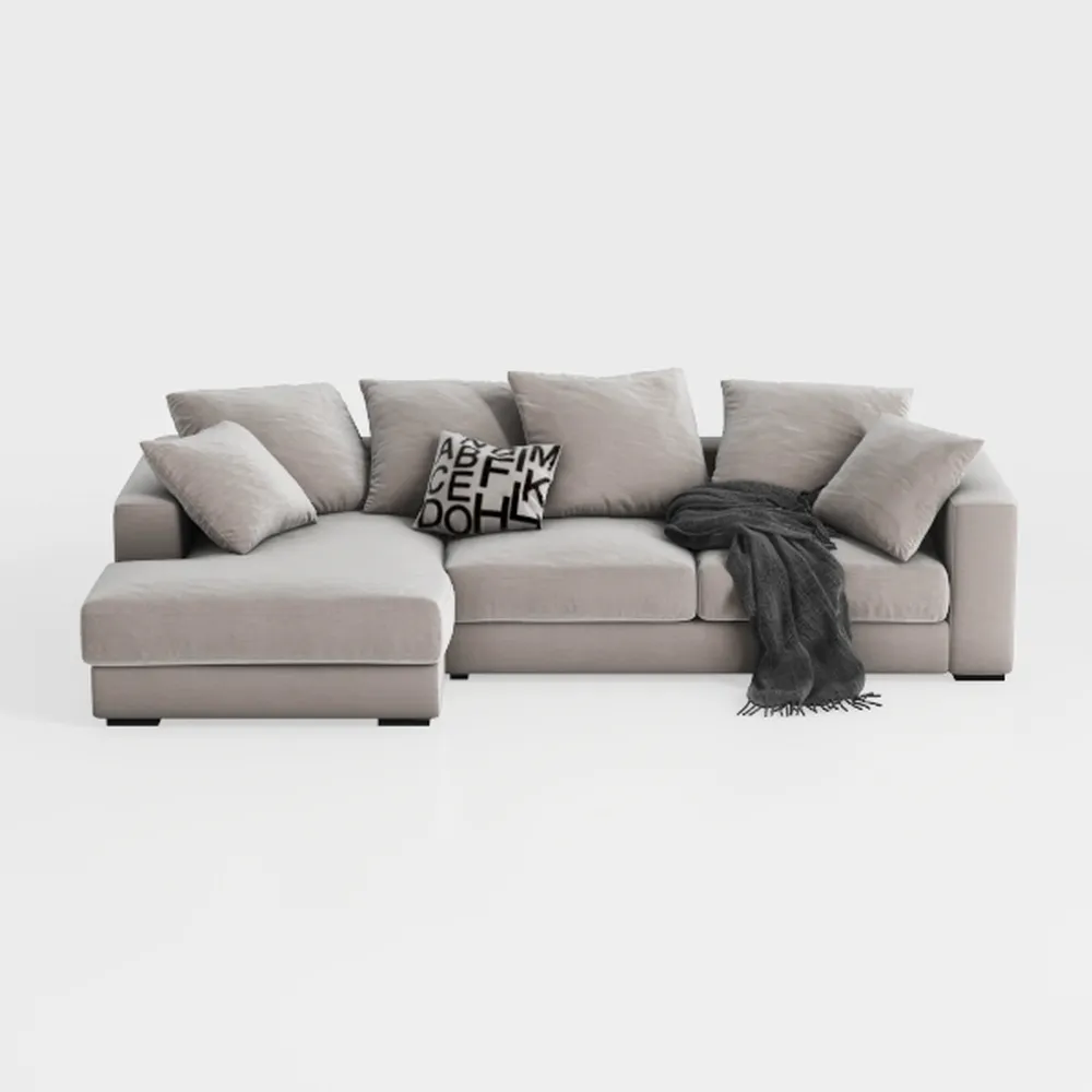 Sectional Sofa with Chaise, Modern L-Shaped Couch