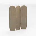 Minimalist Japandi Oak Rattan Room Divider Screen 3D Model Right 45 Degree View