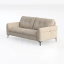 Minimalist Fabric Tufted Loveseat Sofa with Black Metal Legs 3D Model Left 45 Degree View