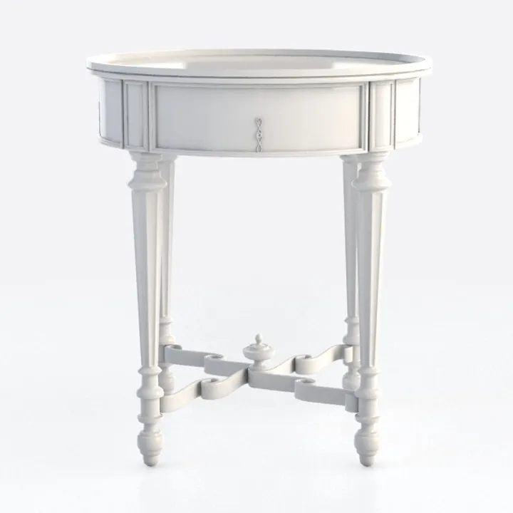 COSIEST Tall End Table with Drawer, Round