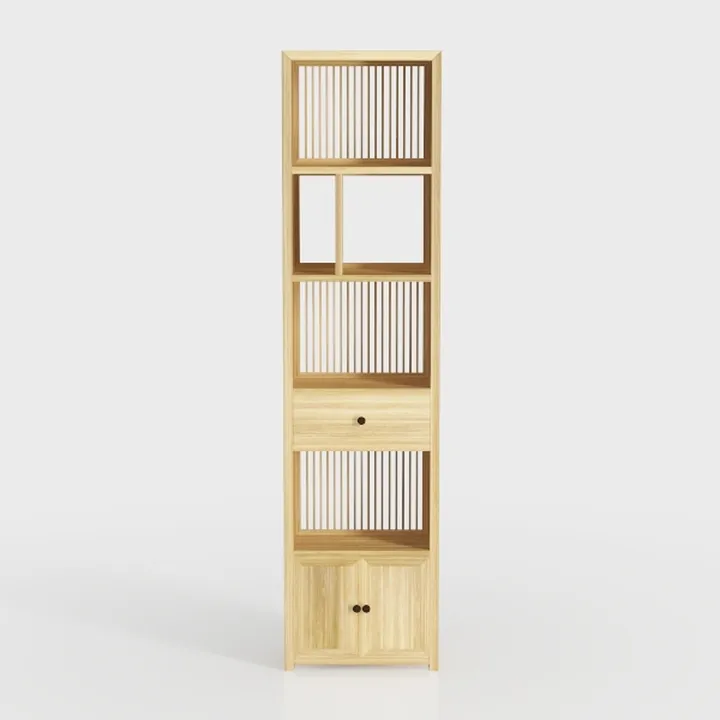 Amazer Narrow Storage Cabinet Bamboo, 70'' Tall