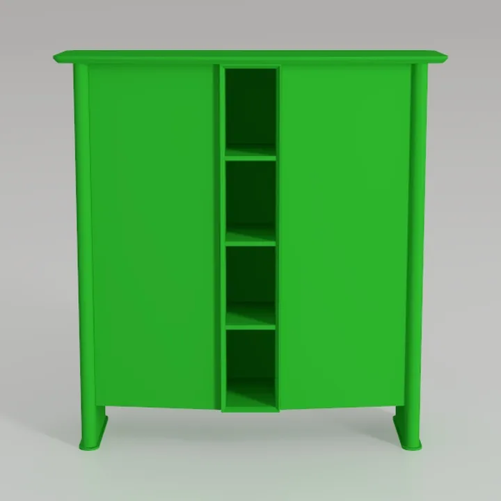 Green Metal Storage Cabinet, 36" Sideboard Buffet