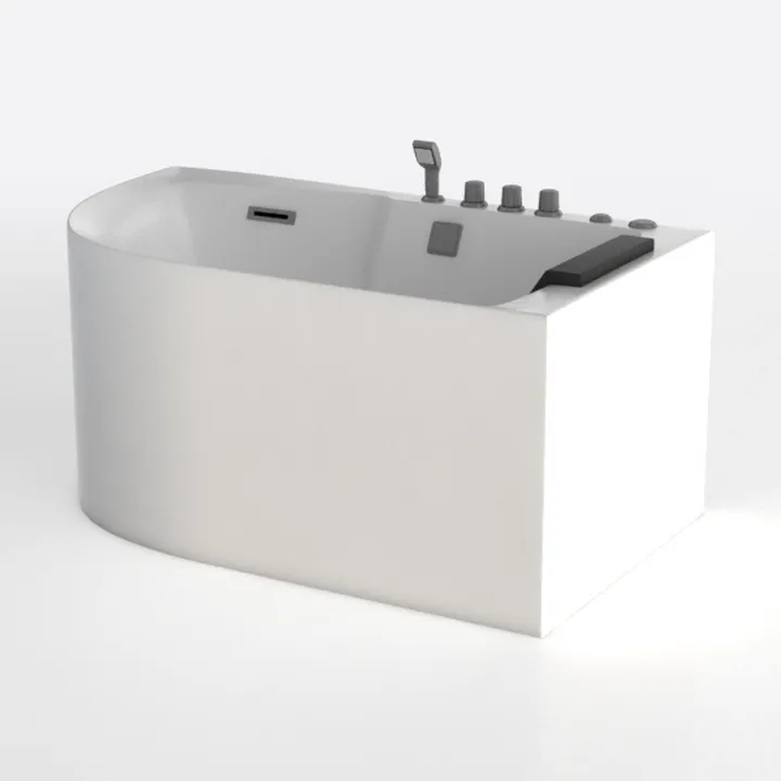 Modern Minimalist Acrylic Freestanding Whirlpool Bathtub 3D Model