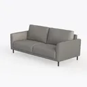 Minimalist Fabric 3 Seat Sofa Modern Living Room Furniture 3D Model Left 45 Degree View